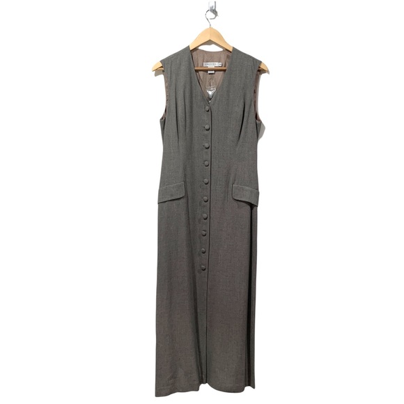 Tweeds Dresses & Skirts - TWEEDS VTG Sleeveless Wool blend Button Down Maxi Dress